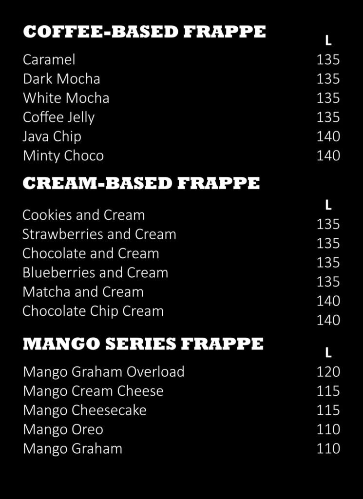 Coffee Army menu 3
