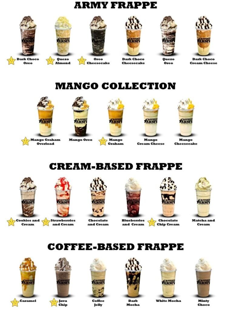 Coffee Army menu 5