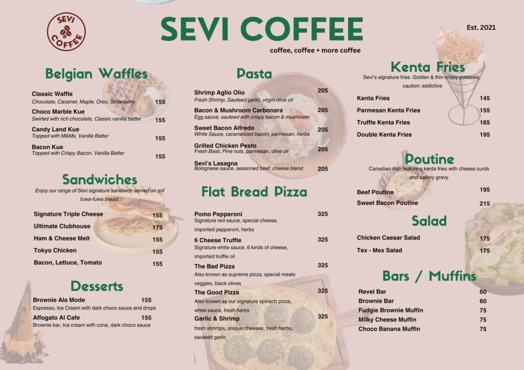 Sevi Coffee menu 2